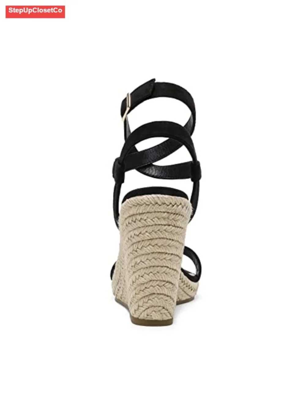 Espadrille Platform Wedge Sandals with Ankle Strap and Buckle